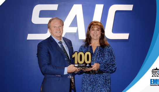 SAIC CEO Nazzic Keene Accepts 5th Wash100 Award From Executive Mosaic CEO Jim Garrettson