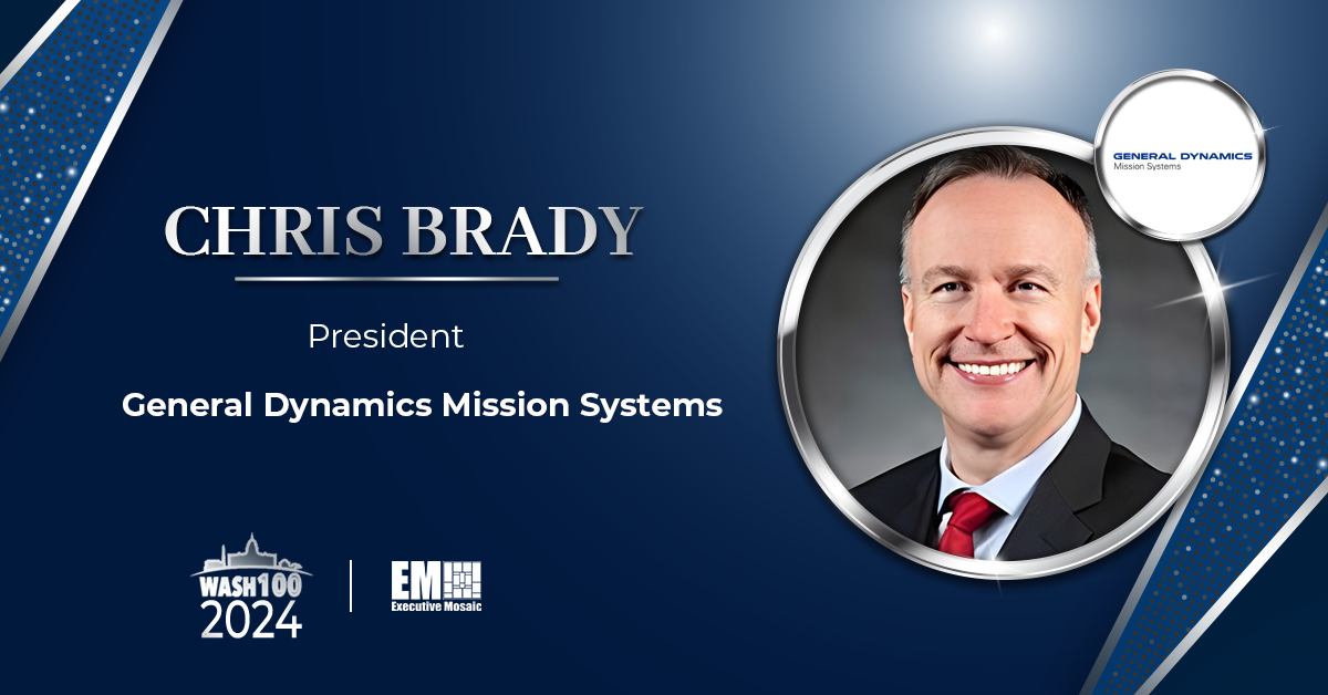 GDMS President Chris Brady Secures 5th Wash100 Award for Military Mission Support Leadership