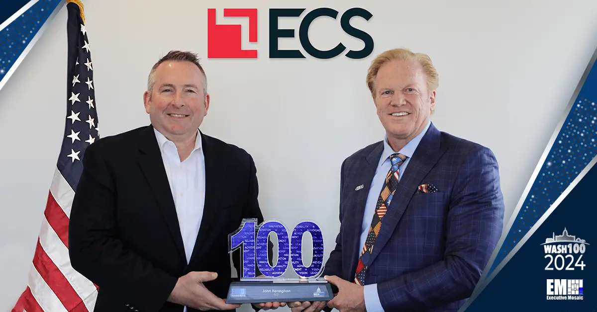 ECS President John Heneghan Accepts 2024 Wash100 Award