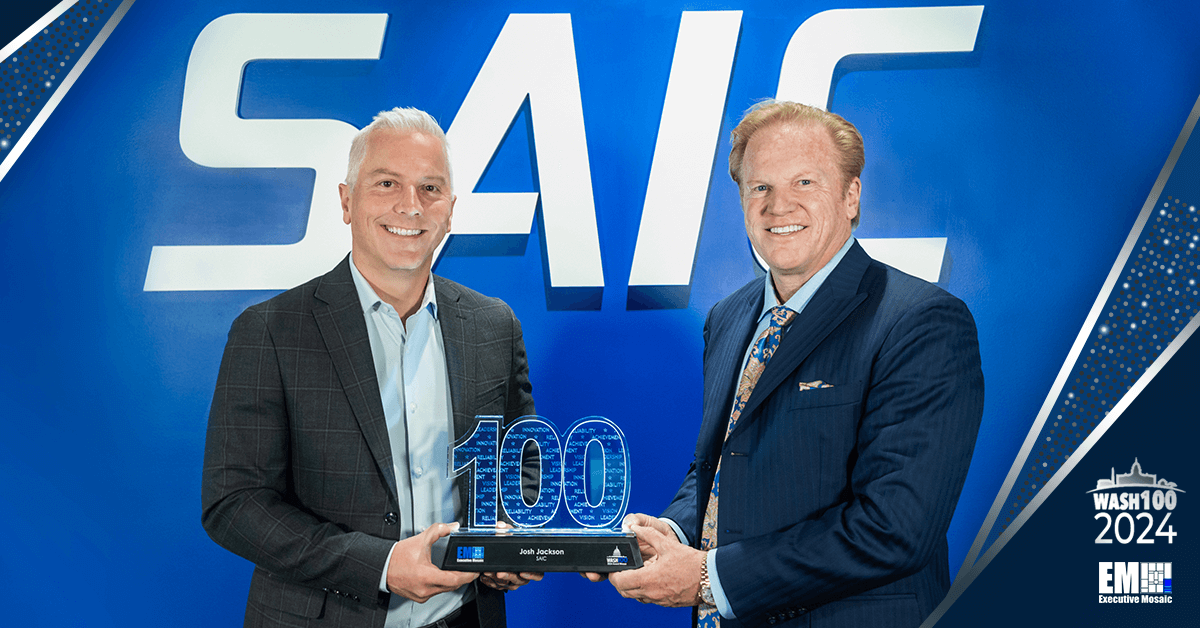 SAIC’s Josh Jackson Accepts 2024 Wash100 Award